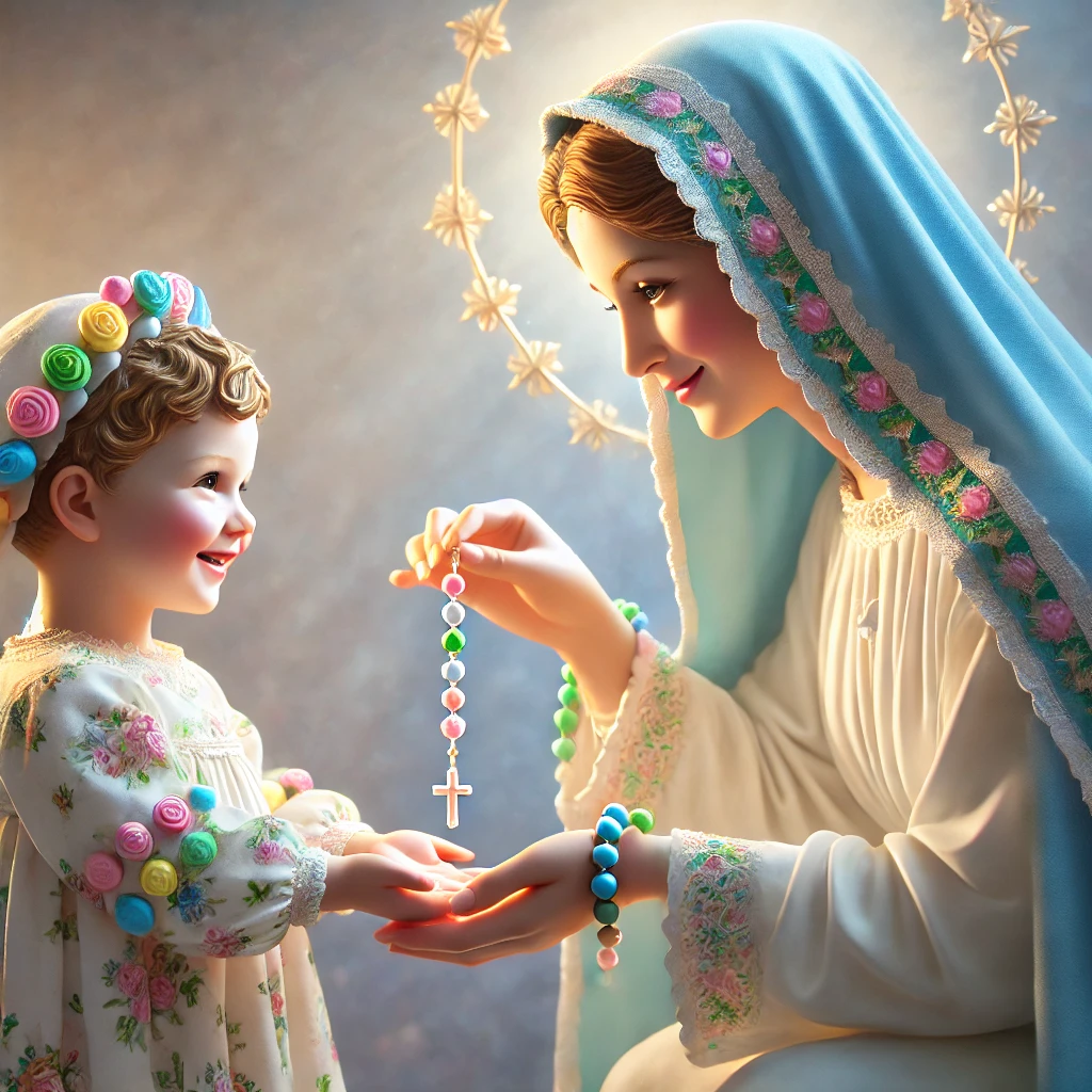 Mary with Candy Rosary